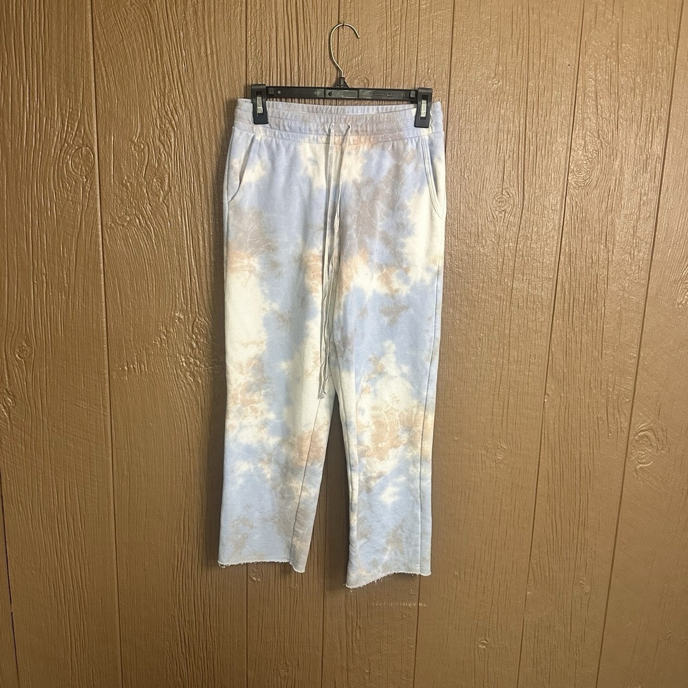 Michael Stars Kat Cropped Tie Dye Sweatpants Sz XS Loungewear Straight Leg